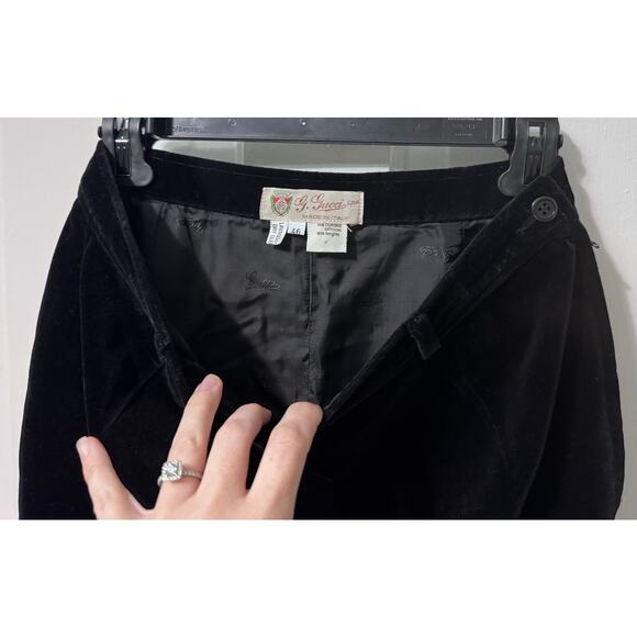 Vintage Auth. Gucci Black Velvet Midi Pencil Skirt Size 46/M - Picture 8 of 9